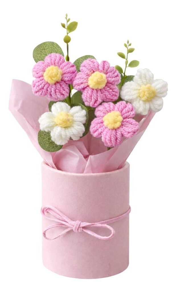 Crochet Bouquet Handmade Pink Crochet Bouquet